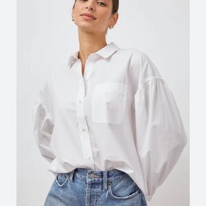 Rails Janae Oversized White Button-Up Shirt